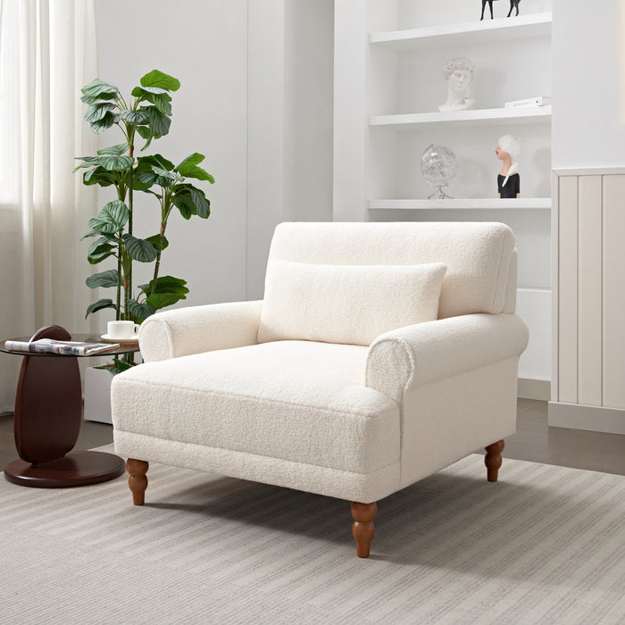 Aurelia Elegant Circular Armrest Chair with Ergonomic Lumbar Support, Beige