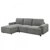 Cleo 2-Piece Textured Weave Sleeper Sectional with Storage Chaise and Block Arms - Grey | Cleo Sectionnel-lit 2 pieces en tissu texture avec chaise longue de rangement et accoudoirs blocs - Gris