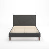 Judy Upholstered Platform Bed with Headboard in Dark Grey - King Size | Judy lit plateforme rembourré avec tête de lit gris foncé - Très grand