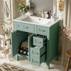 Savannah 30 Inch Bathroom Vanity with Ceramic Sink and Spacious Storage Cabinet, Light Green | Savannah Meuble de salle de bain 30 pouces avec vasque en ceramique et armoire de rangement spacieux, Vert clair