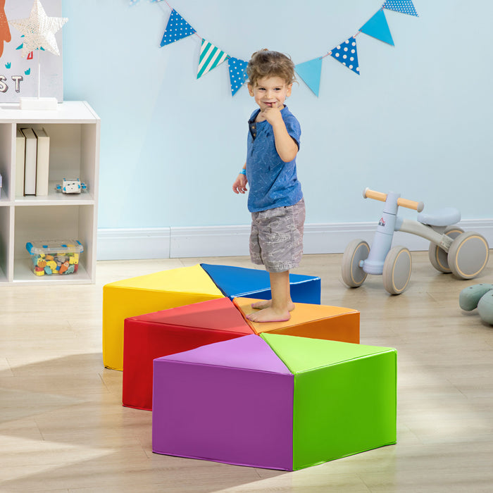 Qaba Baby Foam Play Set, Toddler Foam Blocks, Freely-assembled Soft Play Equipment, Kids Crawl And Climb Activity, Indoor Active Play For Preschooler