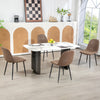HOMCOM Retro Dining Chairs Set of 4 with PU Leather Upholstery, Steel Frame