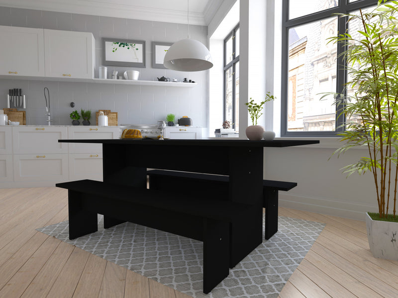 Nomad Modern 3-Piece Dining Set in Black