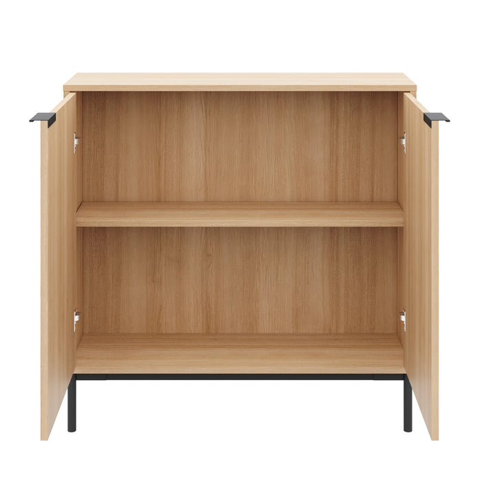 Nordika Slim 2-Door Storage Console Accent Cabinet - Natural Blonde Oak