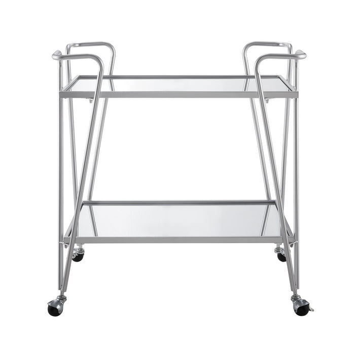 Silver Mid-Century Bar Cart