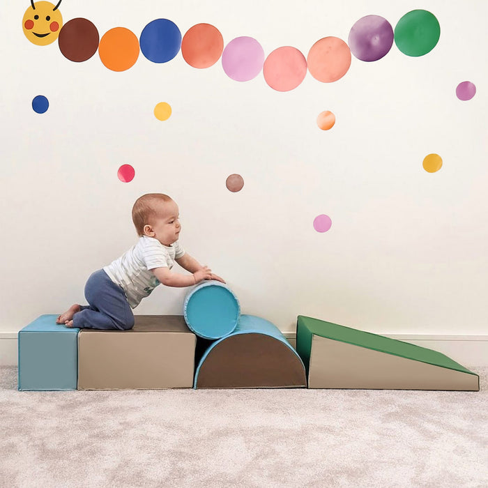 Soozier 5 Piece Climb And Crawl Activity Play Set Soft Foam Toddler Stairs And Ramp Climber Gym Toy Safe Playset For Toddler Preschooler Indoor Play Equipment Baby Learning Toys Multicolor