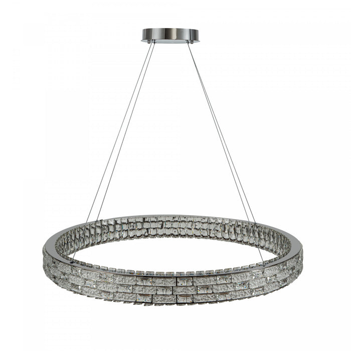 Elegance Integrated Led Chandelier 40\", Chrome With Crystal Glassware