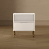 Avira Mid-Century Modern 20" Nightstand in White (1-Drawer) | Table de nuit Avira style milieu du siecle moderne 20" en blanc (1 tiroir)