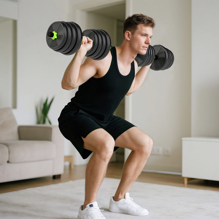 Soozier Adjustable Dumbbell Set, 3 in 1 Weights Set for Home Gym, 66lb
