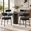 HOMCOM Dining Chairs Set of 4 Kitchen Chairs with Steel Legs, Black