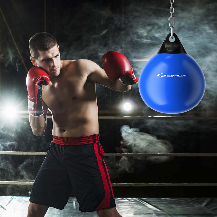 Goplus 18\" 110lbs Heavy Water Filled Punching Aqua Training Boxing Bag Home Gym Hook Blue