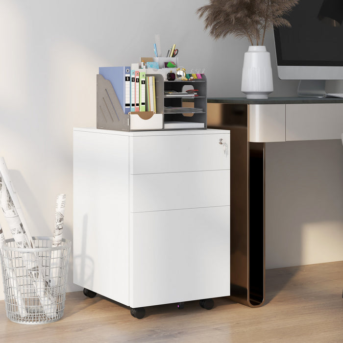Vinsetto 3-drawer Vertical Filing Cabinet For Letter A4 Legal Size