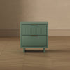 Elara Contemporary 18" Solid Wood Nightstand in Sage Green (2-Drawer) | Table de nuit contemporaine Elara 18" en bois massif vert sauge (2 tiroirs)