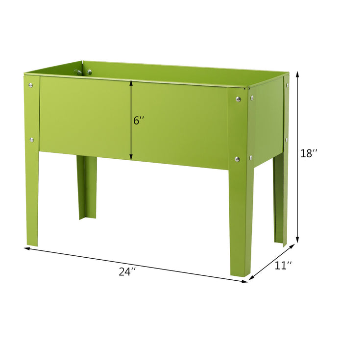 Costway 24\" X11\" Outdoor Elevated Garden Plant Stand Raised Tall Flower Bed Box