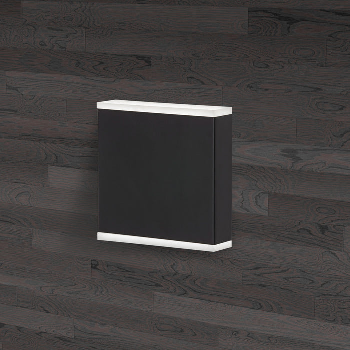 Dainolite Emery LED Wall Sconce 15w Matte Black Frosted Acrylic Diffuser Lamp