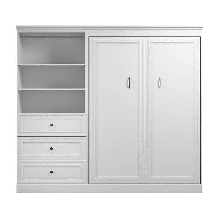 Bestar Versatile Full Murphy Bed Closet Organizer with Drawers (95 W) - White