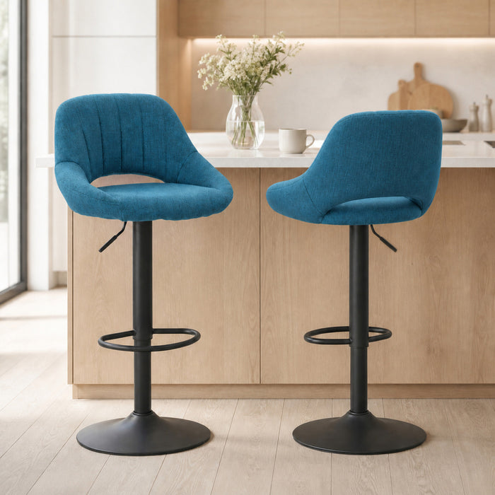HOMCOM Bar Stools Set of 2 Swivel Adjustable Counter Height Barstools