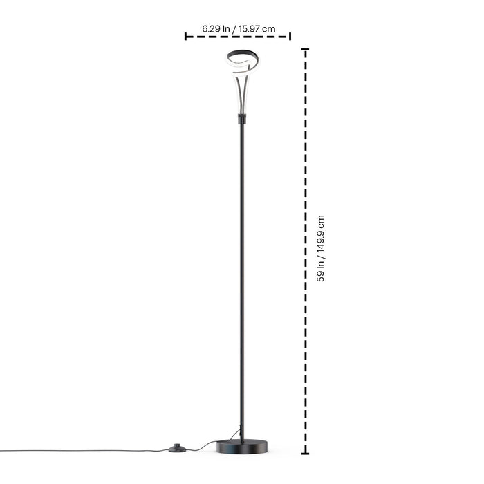 59\" Black Loop Design LED Floor Lamp