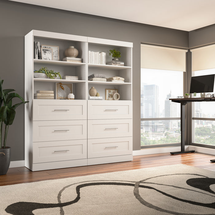 Bestar Pur 72 W Closet Organizer with Drawers - White