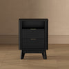 Orlen Mid-Century Modern 2-Drawer Multi-Purpose Nightstand & End Table in Black | Table de chevet et bout de canape polyvalent Orlen mi-siecle moderne a 2 tiroirs, noir