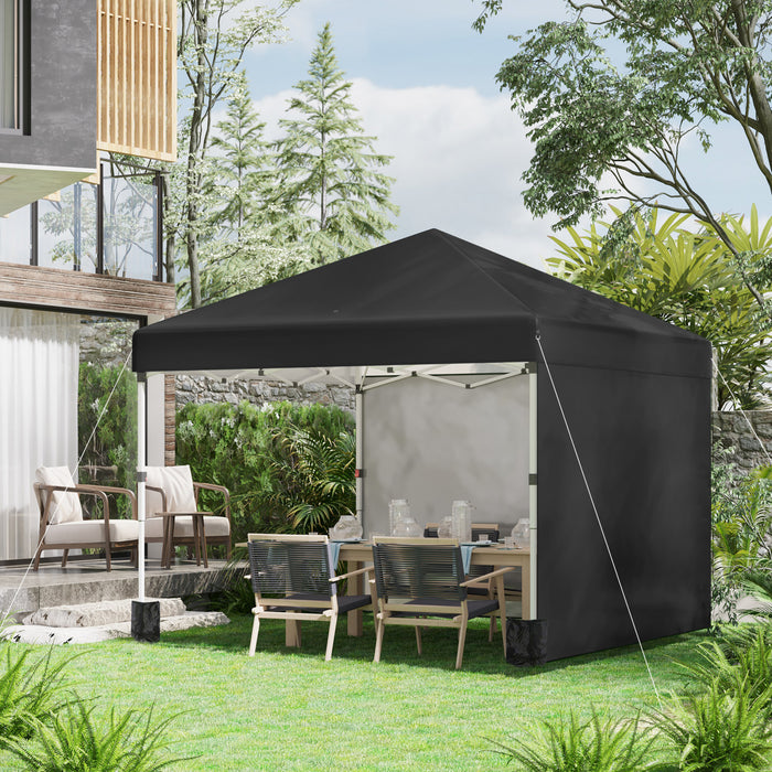 Outsunny 10' X 10' Pop Up Canopy Tent With Removable Sidewalls Carry Bag
