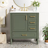 Emerson 30 Inch Bathroom Vanity with Ceramic Sink and Three Drawers, Olive Green | Emerson Meuble de salle de bain 30 pouces avec vasque en ceramique et trois tiroirs, Vert olive