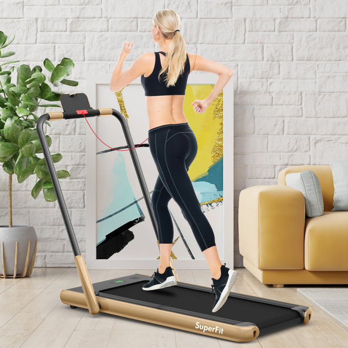 Superfit 2.25hp 2-in-1 Folding Under Desk Treadmill W/remote Control App