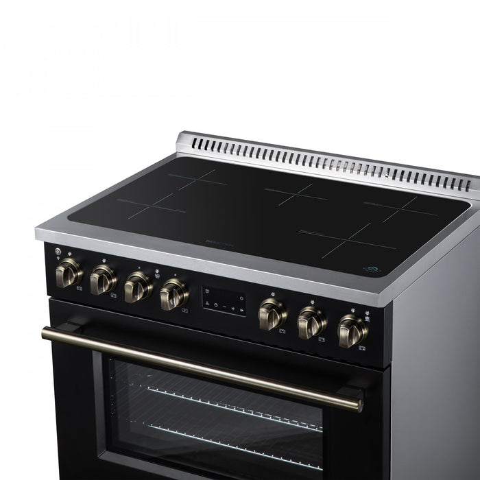 Forno Torino 36 Inch Black Induction Range, 5.36 cu.ft - FFSIN0936-36BLK Electric Range
