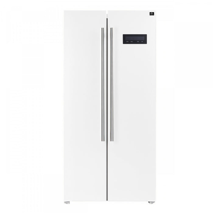 Forno Salerno 33-inch Side-by-Side White Refrigerator, 15.6 cu.ft. - FFRBI1805-33WHT