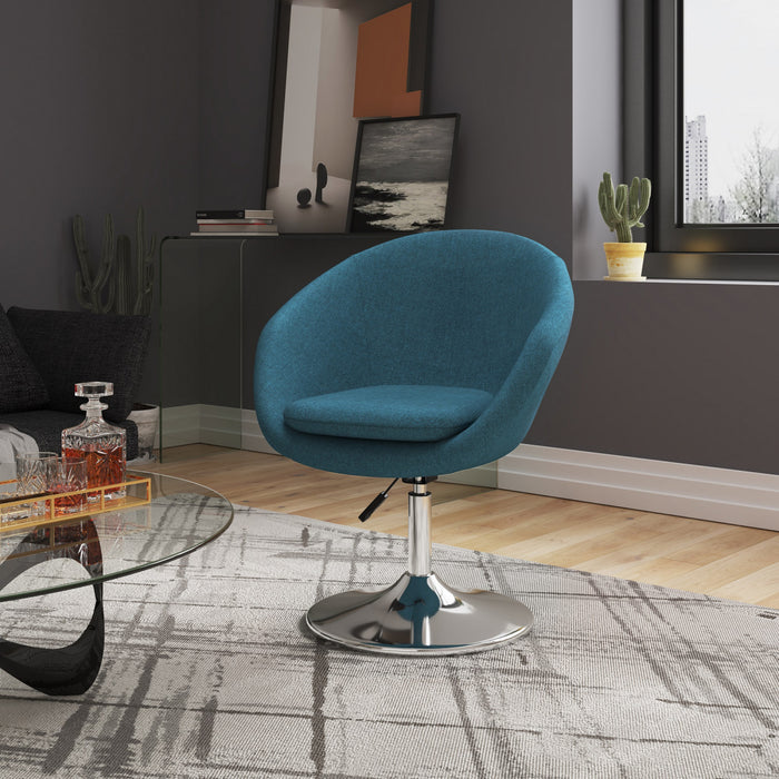 Hopper Modern Upholstered Swivel Lounge Chair in Teal - Set of 2 Accent Chair