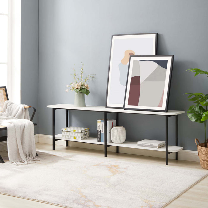 Celine Contemporary Modern 71\" Console Table in White (2-Shelf)