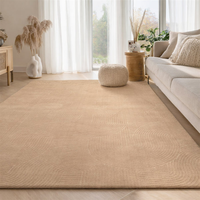 Elion Contemporary Beige Washable Rug 9'0\" x 12'0\" Indoor Area Rug