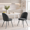 HOMCOM Dining Chairs Set of 2 with Velvet Fabric Upholstery, Dark Grey