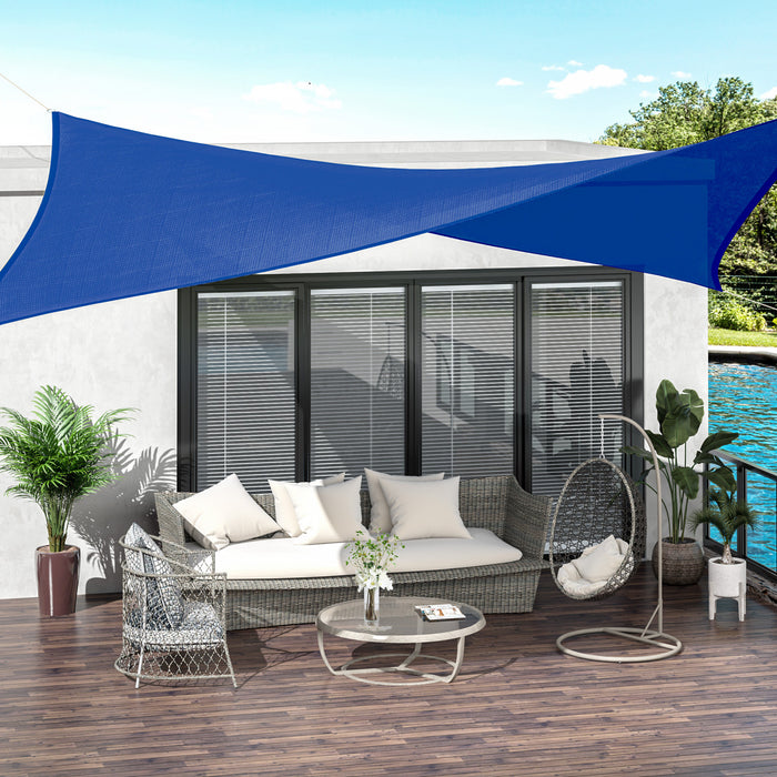 Outsunny 13'x10' Sun Shade Sail With Led Lights, 90% Uv Block Shade Cloth