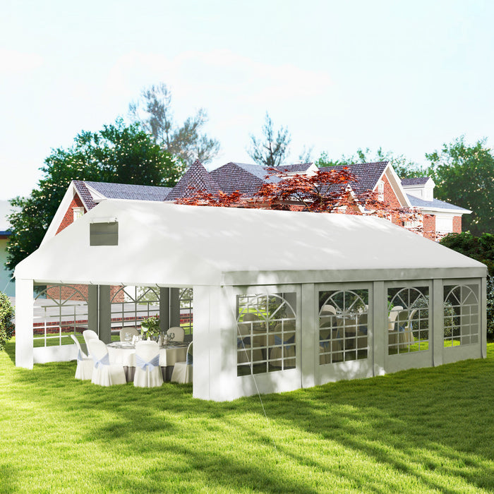 Outsunny 19.6' X 26' Party Tent Or Carport With 8 Windows And Vents