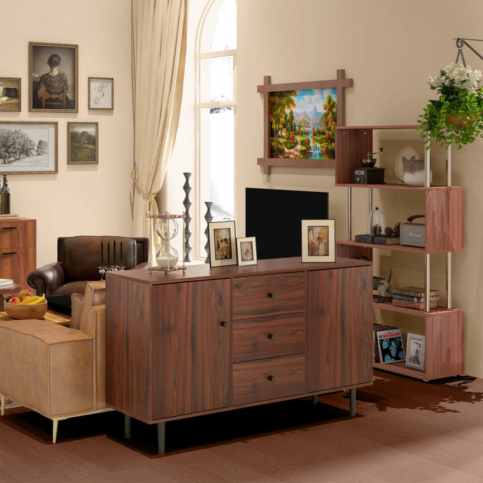 HOMCOM Kitchen Sideboard with 2 Cabinets 3 Drawers Buffet Table