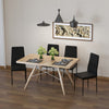 HOMCOM Dining Chairs Set of 4, Linen Fabric Upholstered Accent Chairs Black