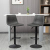 HOMCOM 2pc Adjustable Counter Height Bar Stools Kitchen Counter Stool Grey