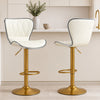 HOMCOM Height Adjustable Bar Stools Set of 2, Swivel Counter Stools