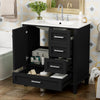 Olivia 30" Bathroom Vanity with Sink Combo and Storage Drawers,Black | Olivia meuble de salle de bain 30" avec vasque et tiroirs de rangement, noir