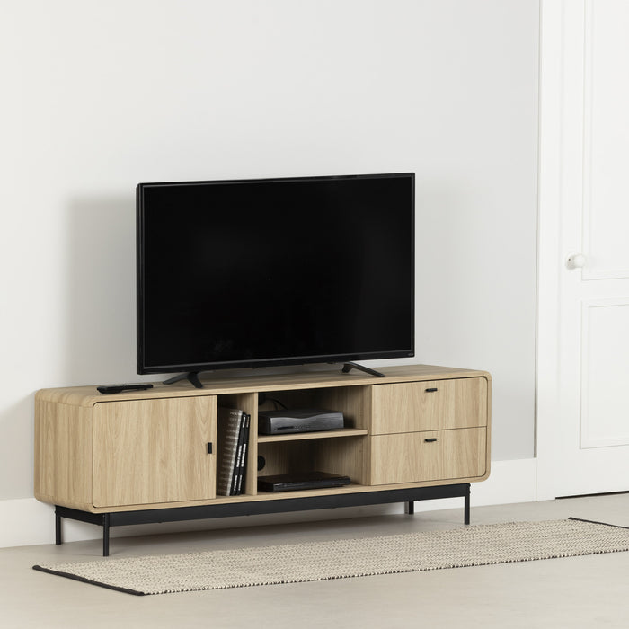 Mezzy Tv Stand With Door And Drawers - Natural Oak 
