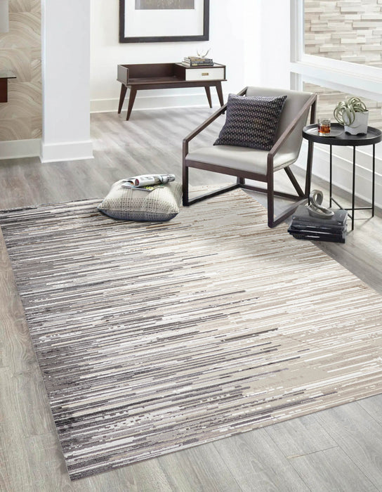 Quinn Contemporary/Modern 5'0\" x 8'0\" Area Rug in White Indoor Area Rug