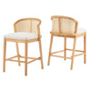 Tatti Rubber Wood Counter Stools with Cane Back Set of 2,Beige | Tatti – Lot de 2 tabourets de comptoir en bois d’hevea avec dossier en cannage, couleur beige