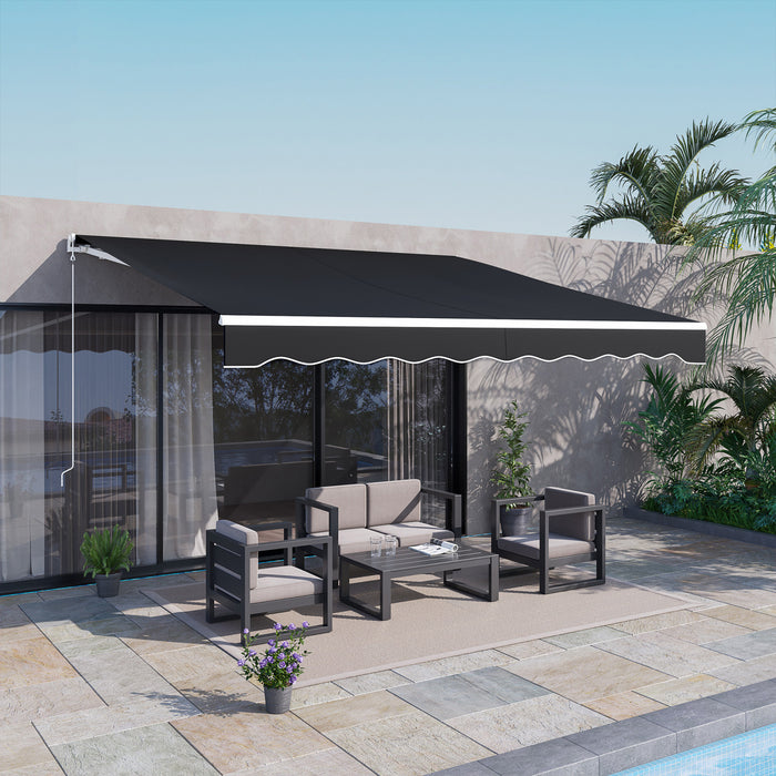 Outsunny 12' X 10' Electric Retractable Awning W/ Remote Controller, Black