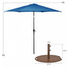 Costway 9ft Patio Umbrella Outdoor W/ 50 LBS Round Umbrella Stand W/ Wheels