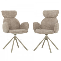 Wrenley Upholstered Swivel Dining Chair with Pedestal Base (Set of 2)
