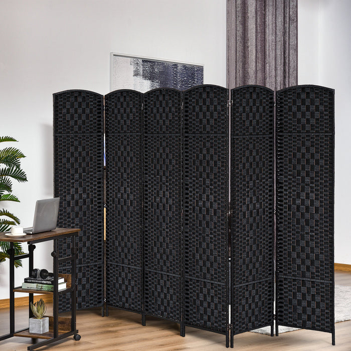 Homcom Double Hinged Woven Wicker Room Divider And Privacy Screens
