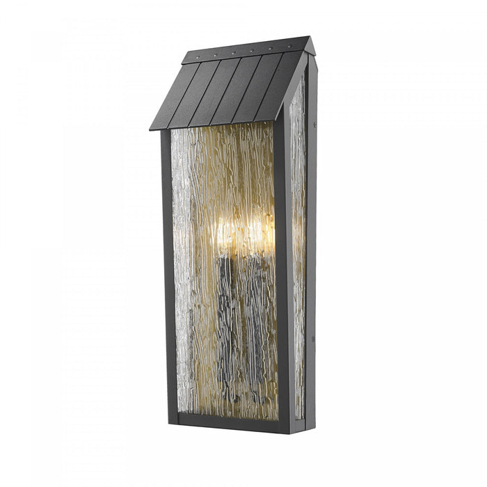 Point 2 Light 21.5\" Outdoor Wall Sconce, Black And Brass