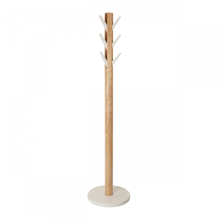 Umbra Modern Wood Flapper Coat Rack - White and Natural
