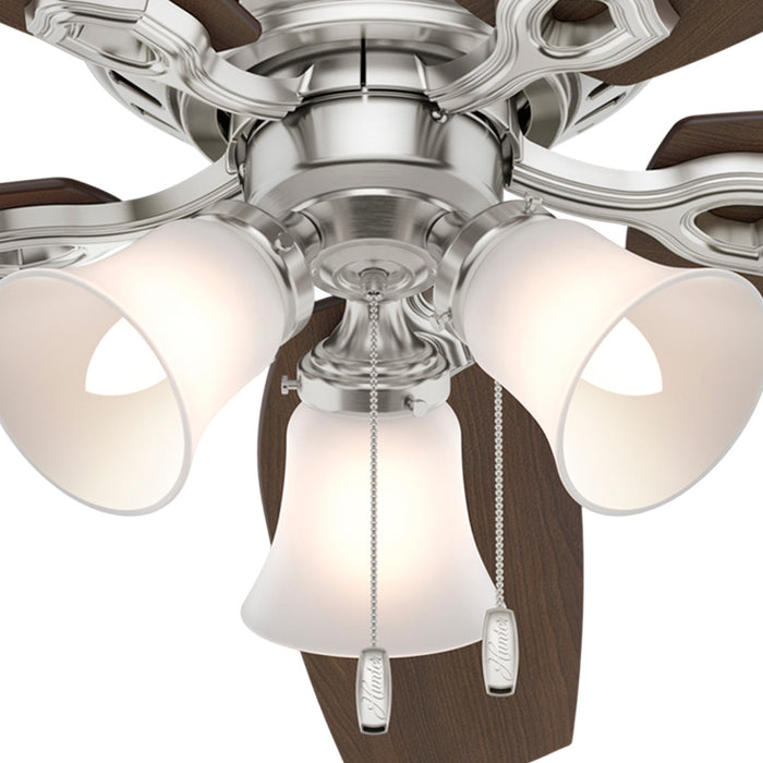 Builder Low Profile Ceiling Fan with Light Fixture - Grey